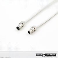 Coax RG 6 cable, IEC-connectors, 1.5 m, m/f